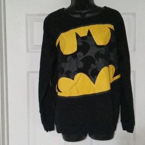 Batman Womens Size L Long Sleeve Shirt Pull Over Black Top Dc Comics Rue 21